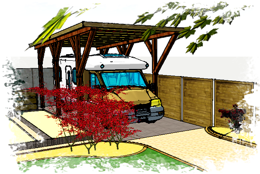 Vue 3D du carport